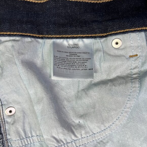 Old Navy Size 12 Long Curvy Mid-Rise Blue Jeans Dark Wash Bootcut - Picture 4 of 9